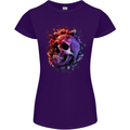 Skull With Spider Flowers and Spider Womens Petite Cut T-Shirt Purple