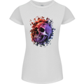 Skull With Spider Flowers and Spider Womens Petite Cut T-Shirt White