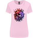 Skull With Spider Flowers and Spider Womens Wider Cut T-Shirt Light Pink