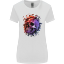 Skull With Spider Flowers and Spider Womens Wider Cut T-Shirt White