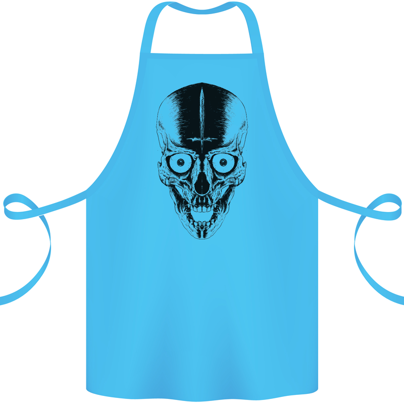 Skull With a Sword Gothic Heavy Metal Rock Cotton Apron 100% Organic Turquoise