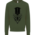 Skull With a Sword Gothic Heavy Metal Rock Kids Sweatshirt Jumper Forest Green