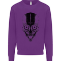 Skull With a Sword Gothic Heavy Metal Rock Kids Sweatshirt Jumper Purple