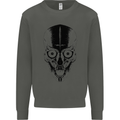 Skull With a Sword Gothic Heavy Metal Rock Kids Sweatshirt Jumper Storm Grey