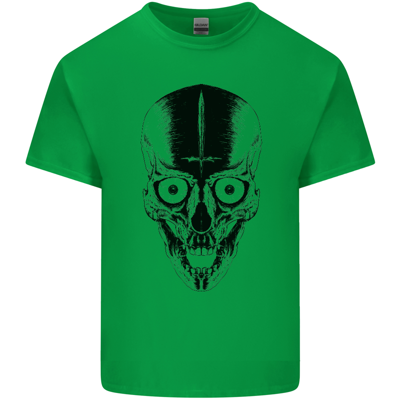 Skull With a Sword Gothic Heavy Metal Rock Kids T-Shirt Childrens Irish Green