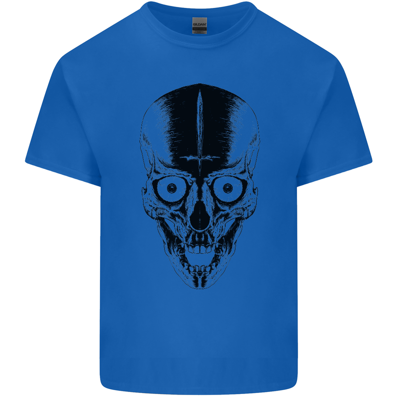 Skull With a Sword Gothic Heavy Metal Rock Kids T-Shirt Childrens Royal Blue