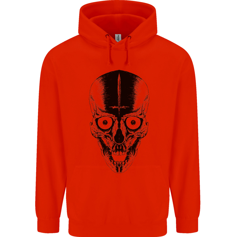 Skull With a Sword Gothic Heavy Metal Rock Mens 80% Cotton Hoodie Bright Red