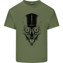 Skull With a Sword Gothic Heavy Metal Rock Mens Cotton T-Shirt Tee Top Military Green