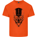 Skull With a Sword Gothic Heavy Metal Rock Mens Cotton T-Shirt Tee Top Orange