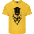 Skull With a Sword Gothic Heavy Metal Rock Mens Cotton T-Shirt Tee Top Yellow