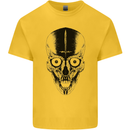 Skull With a Sword Gothic Heavy Metal Rock Mens Cotton T-Shirt Tee Top Yellow