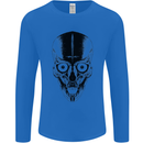 Skull With a Sword Gothic Heavy Metal Rock Mens Long Sleeve T-Shirt Royal Blue