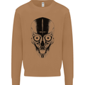 Skull With a Sword Gothic Heavy Metal Rock Mens Sweatshirt Jumper Caramel Latte