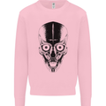 Skull With a Sword Gothic Heavy Metal Rock Mens Sweatshirt Jumper Light Pink