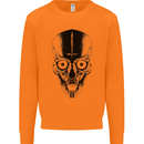 Skull With a Sword Gothic Heavy Metal Rock Mens Sweatshirt Jumper Orange
