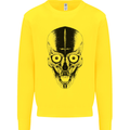 Skull With a Sword Gothic Heavy Metal Rock Mens Sweatshirt Jumper Yellow