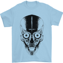 Skull With a Sword Gothic Heavy Metal Rock Mens T-Shirt Cotton Gildan Light Blue