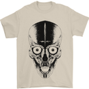 Skull With a Sword Gothic Heavy Metal Rock Mens T-Shirt Cotton Gildan Sand