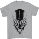 Skull With a Sword Gothic Heavy Metal Rock Mens T-Shirt Cotton Gildan Sports Grey