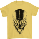Skull With a Sword Gothic Heavy Metal Rock Mens T-Shirt Cotton Gildan Yellow