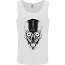 Skull With a Sword Gothic Heavy Metal Rock Mens Vest Tank Top White