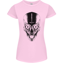 Skull With a Sword Gothic Heavy Metal Rock Womens Petite Cut T-Shirt Light Pink