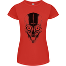 Skull With a Sword Gothic Heavy Metal Rock Womens Petite Cut T-Shirt Red