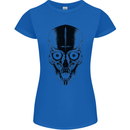 Skull With a Sword Gothic Heavy Metal Rock Womens Petite Cut T-Shirt Royal Blue