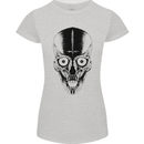 Skull With a Sword Gothic Heavy Metal Rock Womens Petite Cut T-Shirt Sports Grey