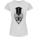 Skull With a Sword Gothic Heavy Metal Rock Womens Petite Cut T-Shirt White
