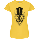 Skull With a Sword Gothic Heavy Metal Rock Womens Petite Cut T-Shirt Yellow