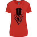 Skull With a Sword Gothic Heavy Metal Rock Womens Wider Cut T-Shirt Red