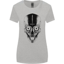 Skull With a Sword Gothic Heavy Metal Rock Womens Wider Cut T-Shirt Sports Grey