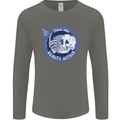 Skull & Butterfly Find the Beauty Within Mens Long Sleeve T-Shirt Charcoal