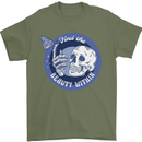 Skull & Butterfly Find the Beauty Within Mens T-Shirt Cotton Gildan Military Green