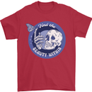 Skull & Butterfly Find the Beauty Within Mens T-Shirt Cotton Gildan Red