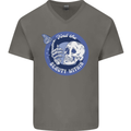 Skull & Butterfly Find the Beauty Within Mens V-Neck Cotton T-Shirt Charcoal