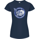 Skull & Butterfly Find the Beauty Within Womens Petite Cut T-Shirt Navy Blue