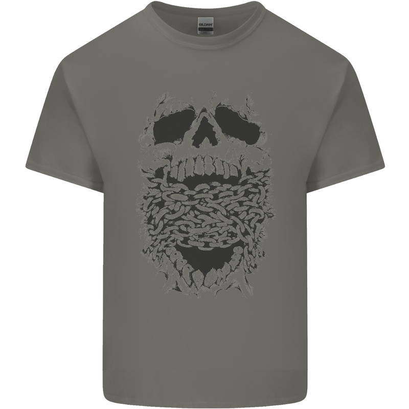 Skull and Chains Motorcycle Motorbike Biker Kids T-Shirt Childrens Charcoal