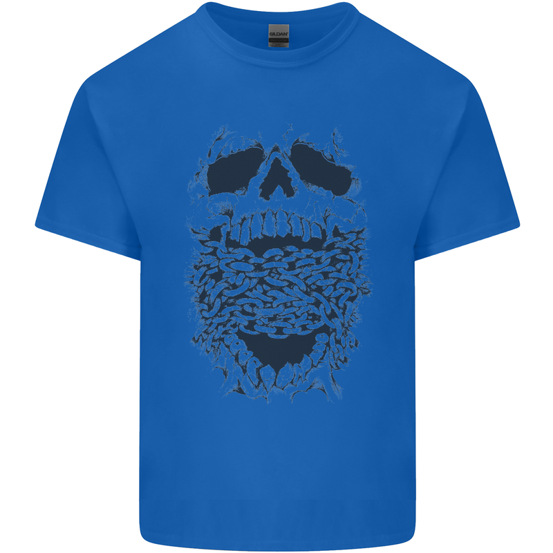 Skull and Chains Motorcycle Motorbike Biker Kids T-Shirt Childrens Royal Blue