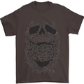 Skull and Chains Motorcycle Motorbike Biker Mens T-Shirt Cotton Gildan Dark Chocolate