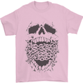 Skull and Chains Motorcycle Motorbike Biker Mens T-Shirt Cotton Gildan Light Pink