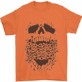 Skull and Chains Motorcycle Motorbike Biker Mens T-Shirt Cotton Gildan Orange