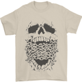 Skull and Chains Motorcycle Motorbike Biker Mens T-Shirt Cotton Gildan Sand