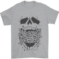 Skull and Chains Motorcycle Motorbike Biker Mens T-Shirt Cotton Gildan Sports Grey