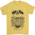 Skull and Chains Motorcycle Motorbike Biker Mens T-Shirt Cotton Gildan Yellow
