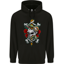 Skull and Snake Biker Heavy Metal Gothic Mens Hoodie Black