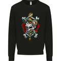 Skull and Snake Biker Heavy Metal Gothic Mens Sweatshirt Jumper Black