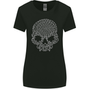 Skull of Chains Biker Motorcycle Motorbike Womens Wider Cut T-Shirt Black