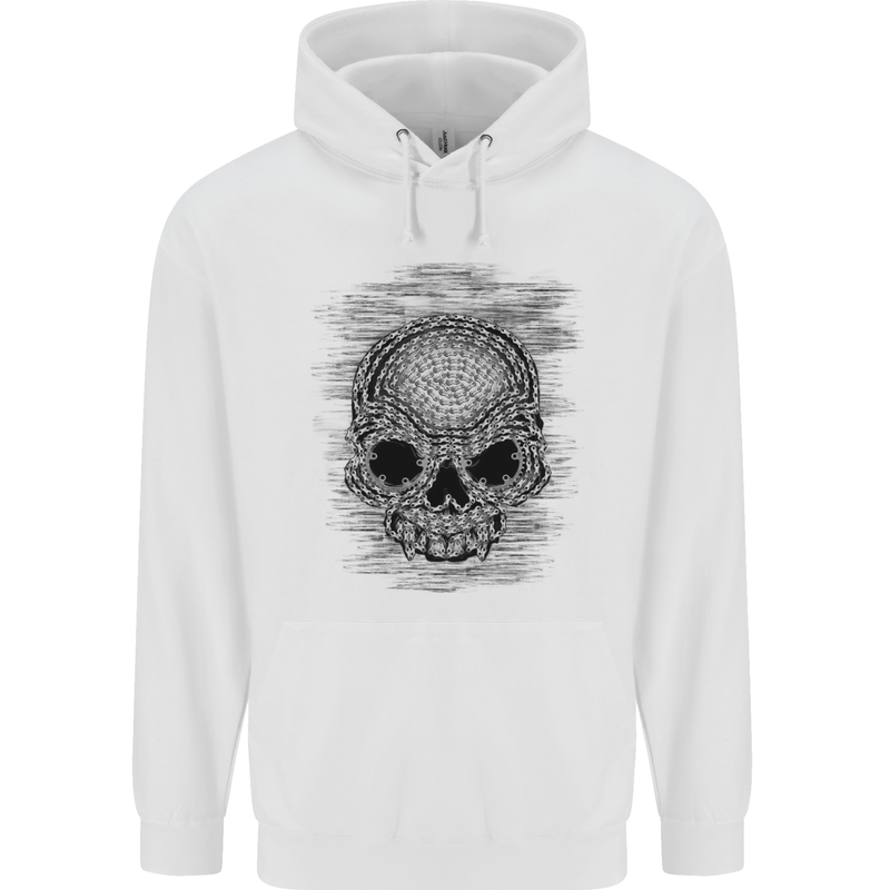 Skull of Chains Childrens Kids Hoodie White